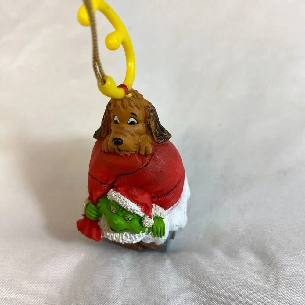 #8269 GRINCH AND DOG ON CHIMNEY CHRISTMAS ORNAMENT  4 IN